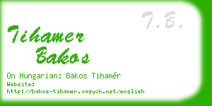 tihamer bakos business card